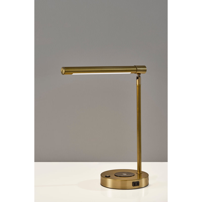 Dax LED Wireless Charging Desk Lamp, Brown, Clear, Brown