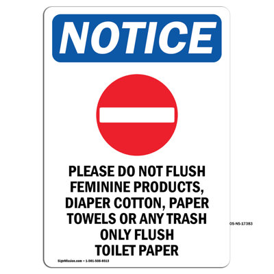 Please Do Not Flush Sign with Symbol