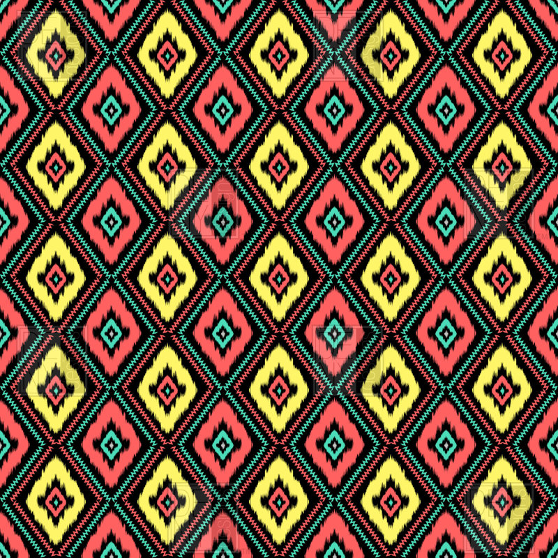 Rideau de douche simple Studebaker Zig Zag Ikat, Ikat zig-zag noir 1