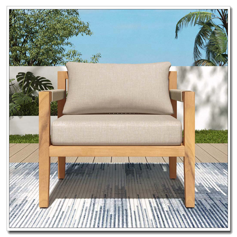 Fauteuil de patio extérieur en bois d'acacia