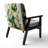 Green Blooming Daisy I - Upholstered Farmhouse Arm Chair, Green Accent Chair