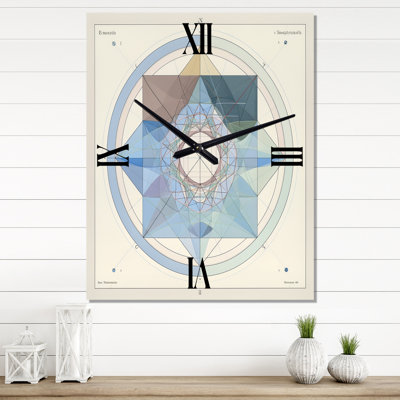 Sacred Mystery Vintage Mandala Illustration III - Modern Geometric Vintage Wall Clock