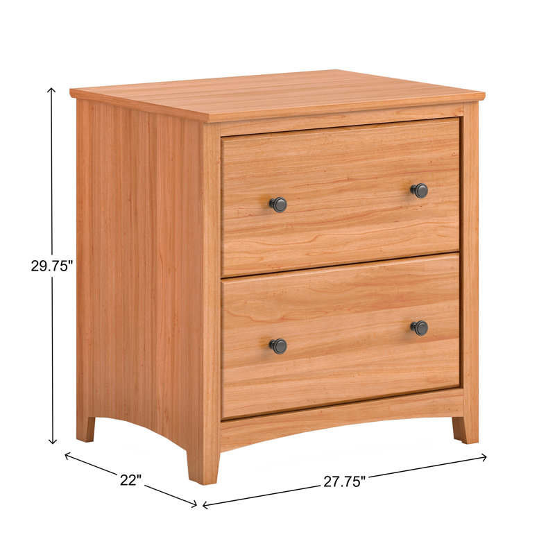 Malani American Built Solid Wood Lateral File Cabinet, Natural