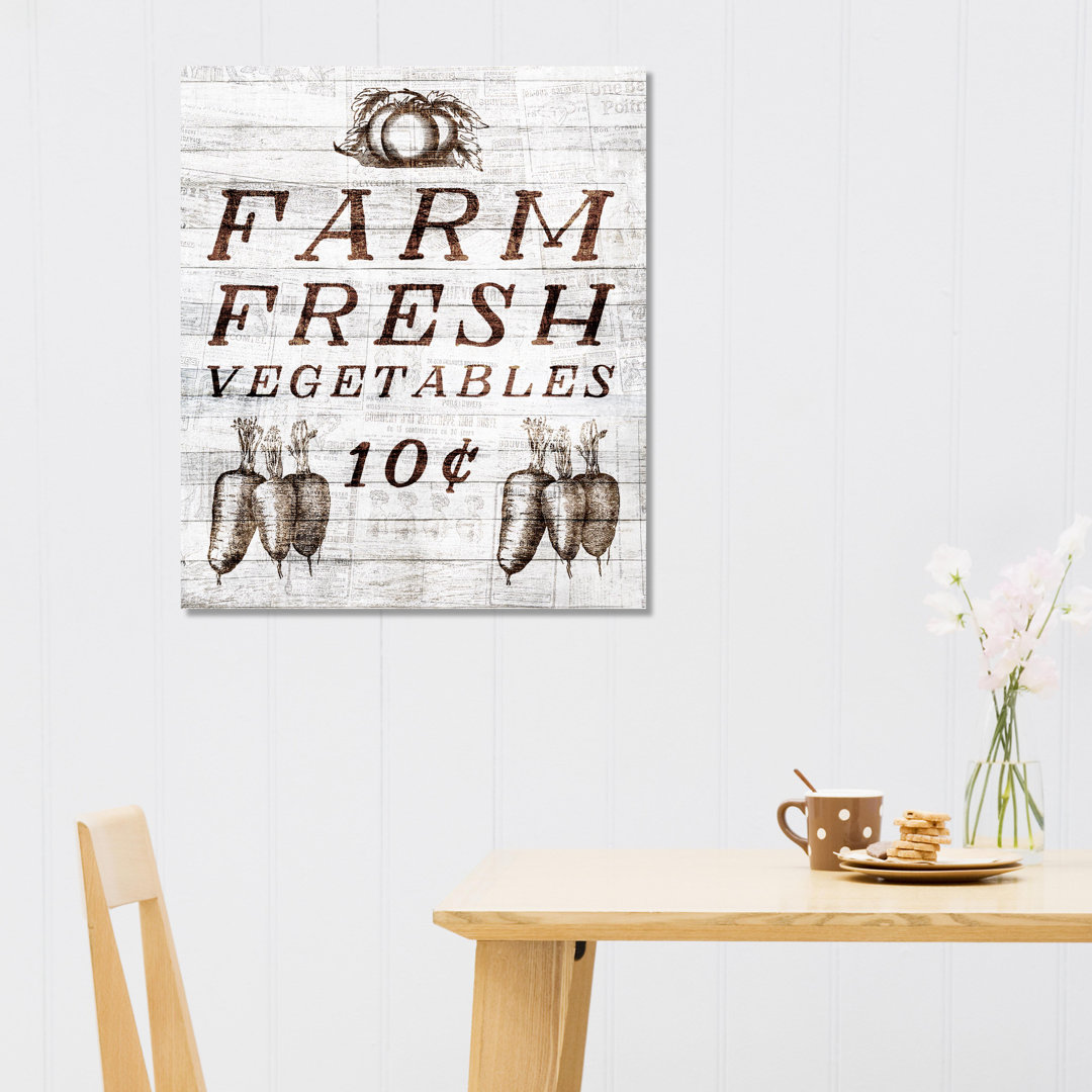Farm Fresh Vegetables - Wrapped Canvas Advertisement Print