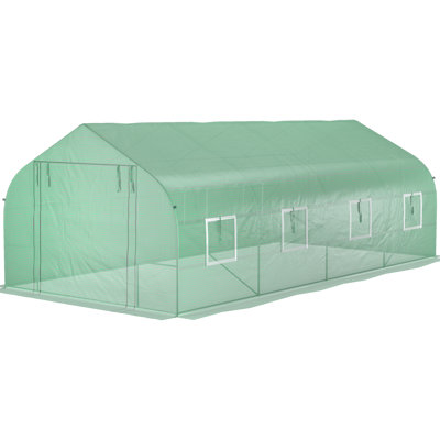 20' X 10' 7' Greenhouse With Heavy-Duty Steel, 8 Mesh Windows, Zippered Door For Plants Greenhouse, Steel , Door, Windows Plant Nursery
