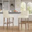 Upholstered Counter Stool with Solid Wood Frame-1270422321