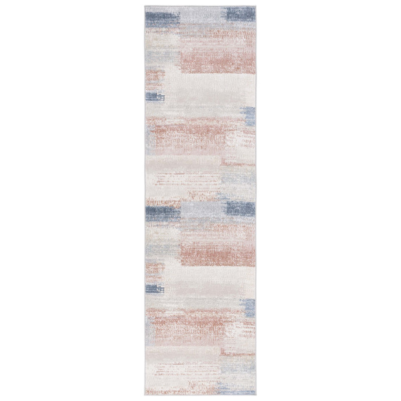 Tapis abstrait lavable à la machine Macur, Tapis de couloir 2 pi 2 po x 8 pi