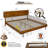 Frida King Scandinavian Solid Wood Bed Frame with Headboard, Noise-Free & Non-Slip, Caramel-908274703-908274699