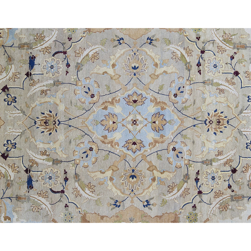 Tapis beige noué à la main de haute qualité