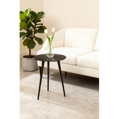 Table d'appoint ronde moderne avec design Sunburst en relief, fabrication en aluminium coulé à la main fabriquée à la main pour la table de chevet ou la table d'appoint du salon