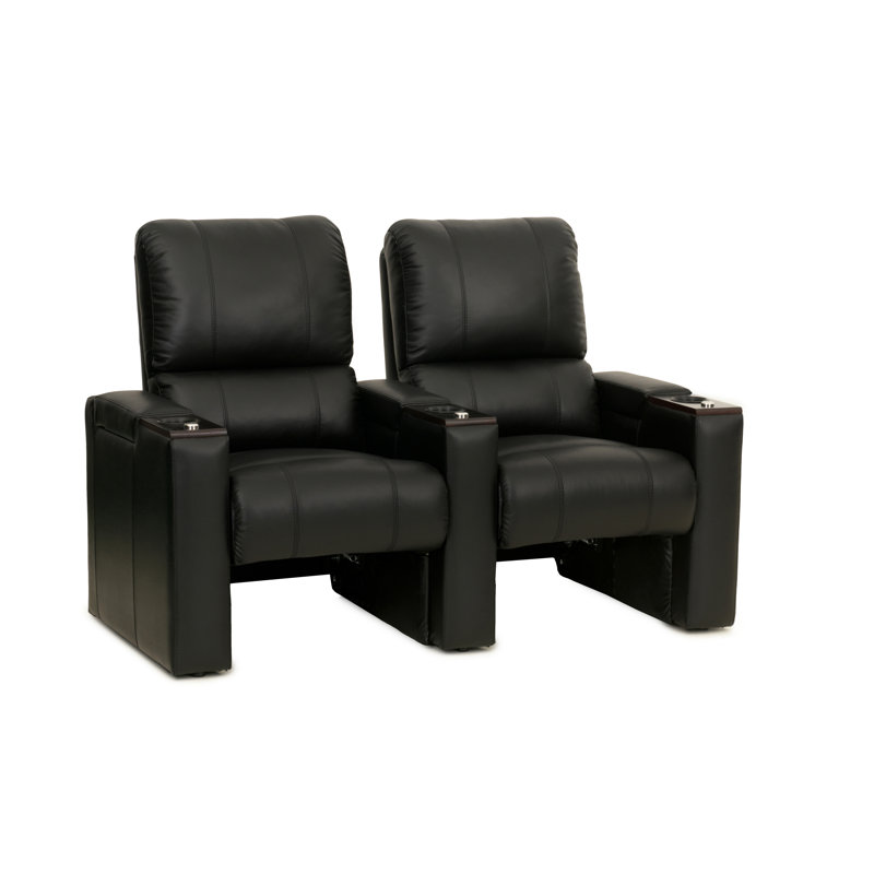 Faux Leather Home Theater Seating with Cup Holder