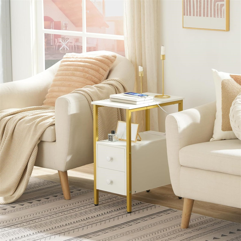 30cm W Metal Bedside Table
