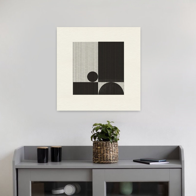 Art contemporain abstrait géométrique contemporain, H 18 po x l 18 po
