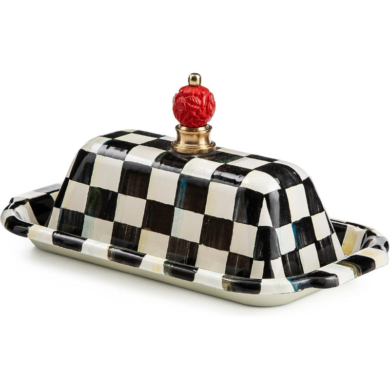 Plat à beurre avec bouton Courtly Check