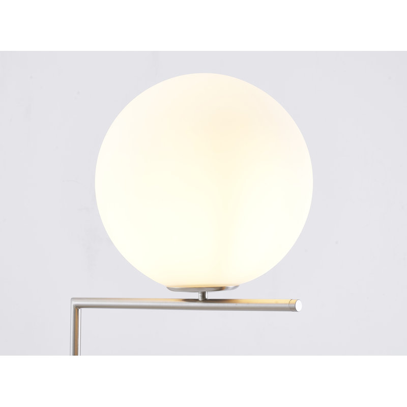 Galarza Transitional 1 Light Metal Floor Lamp , Satin Nickel