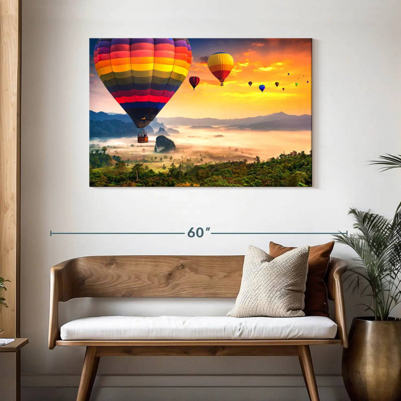 Montgolfières Mehar dans le ciel, H 30 po x l 45 po