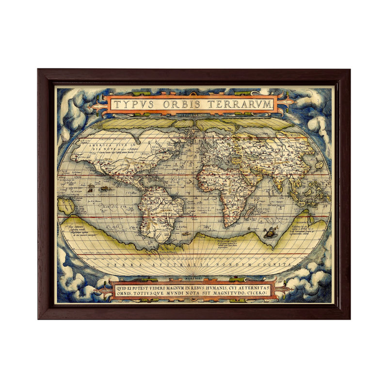 Theatrum Or bis Terrarum, Canevas, H 11 po x l 14 po, Encadrement brun