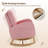 Modern High-Back Nursery Rocking Chair with Stuffed Fleece Upholstery & Sturdy Wood Legs, Glider for Living Room or Bedroom, Pink (No Footrest)-2028399053