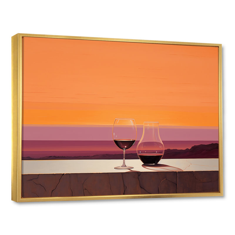 Vinos Vista sur toile, Cadre flottant doré, H 16 po x l 32 po x P 1 po
