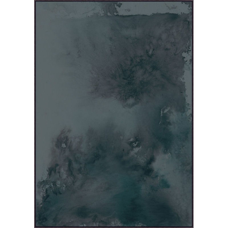 Ink Movement Blue Framed Print Canvas