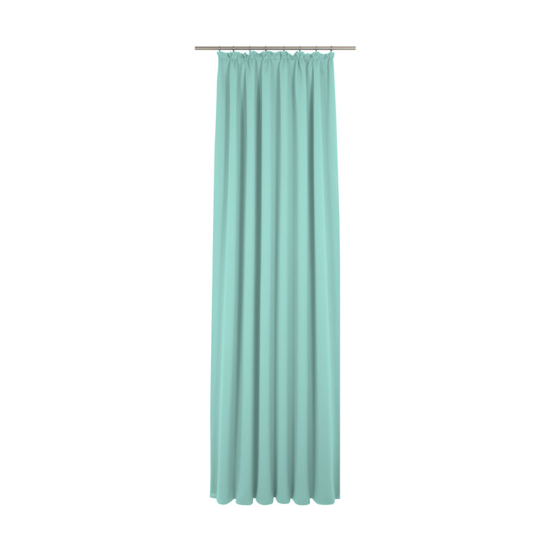Kyrstan Pencil Pleat Room Darkening Thermal Single Curtain, 255cm Width x 132cm Drop, Green