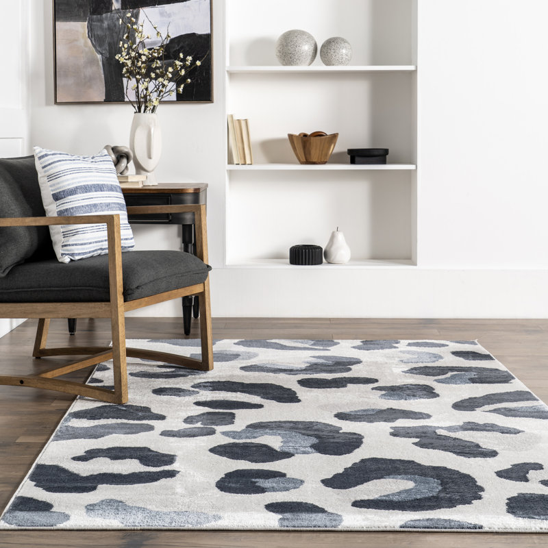 Shakira Modern Leopard Area Rug, Rectangle 4'3" x 6'