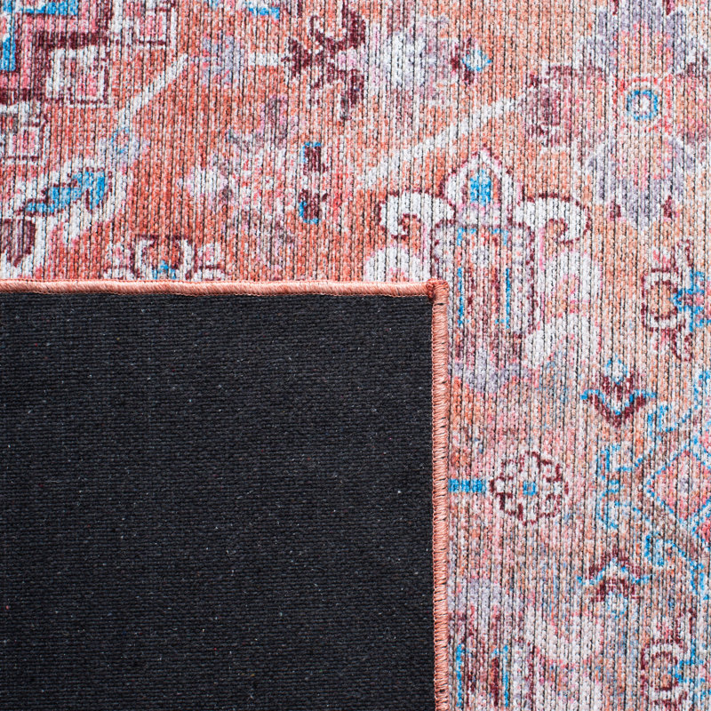 Briana Oriental Pink/Blue Area Rug, Rectangle 5'3" x 7'6"
