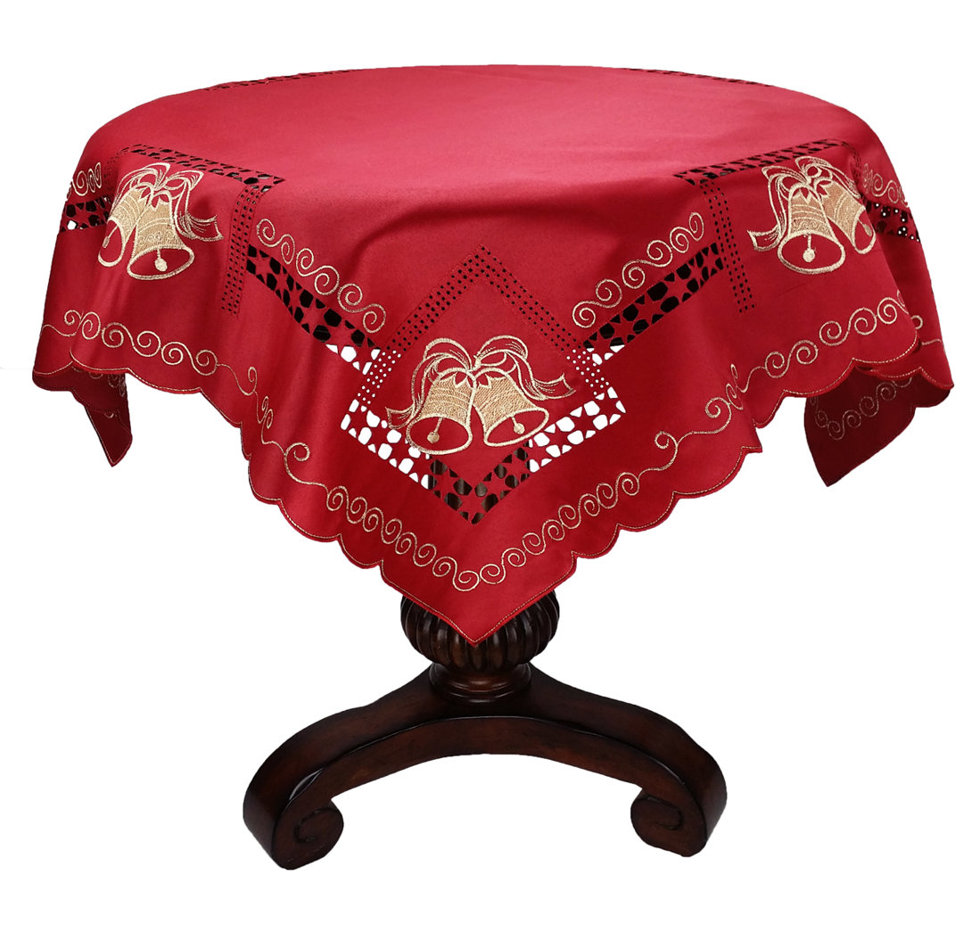Bells Embroidered Cutwork Table Topper Xia Home Fashions