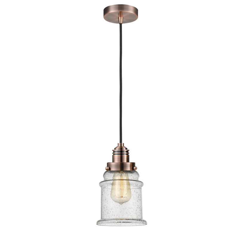 Cecil 1 - Light Single Pendant, Antique Copper/Black