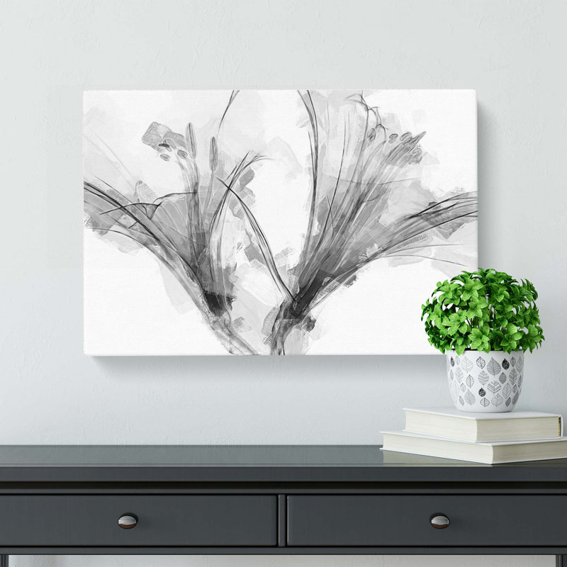 Floral Shadows In Abstract - Wrapped Canvas Painting, 35cm H x 50cm W x 3cm D