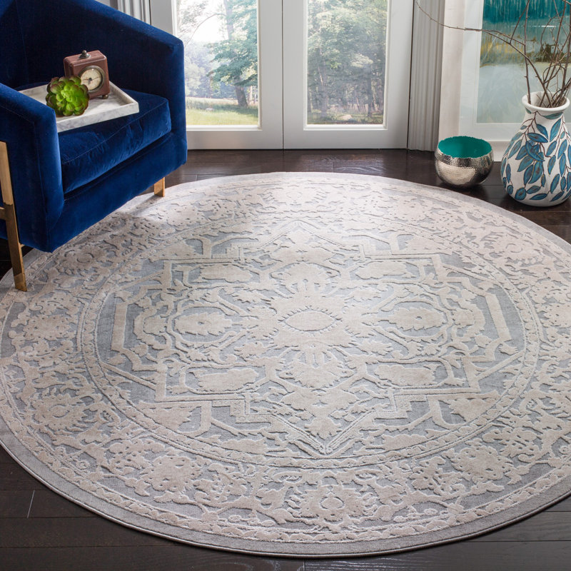 Tapis oriental gris clair Calidia, Rond 3 pi