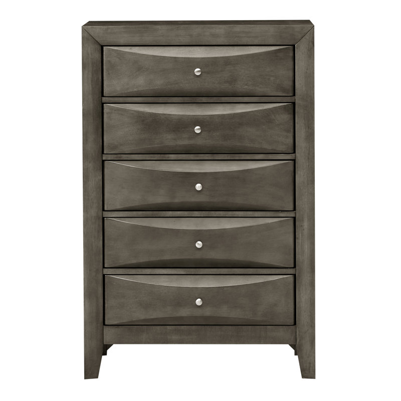 Champetre 32'' W 5 - Drawer Dresser, Gray
