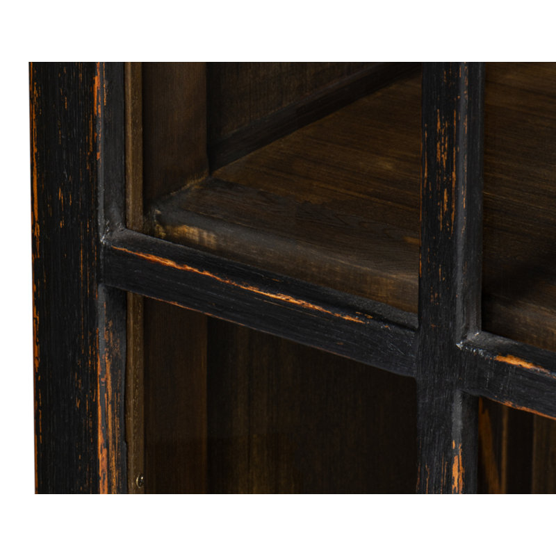 Glass China Cabinet, Antique Black