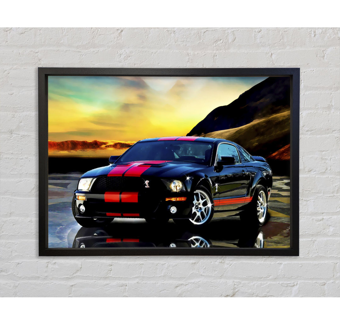 Shelby Mustang Red Stripes - Einzelbildrahmen Kunstdrucke auf Leinwand