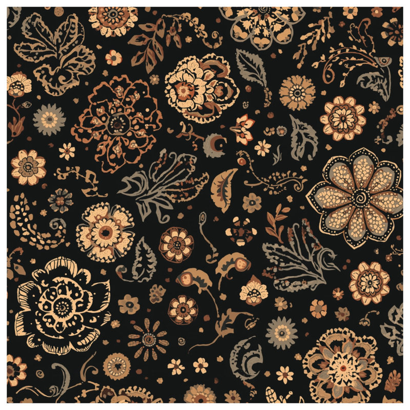 Tapisserie murale à motif floral - Décoration murale florale, 68in H x80in W with 4 Grommets
