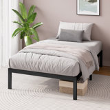Barbieri Modern Metal Platform Bed Frame with Heavy Duty Steel Slat Support