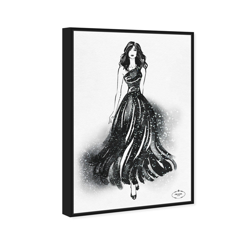 Fashion and Glam Runway Flow, impression, Toile avec cadre noir, H 15 po x l 10 po x P 1,5 po