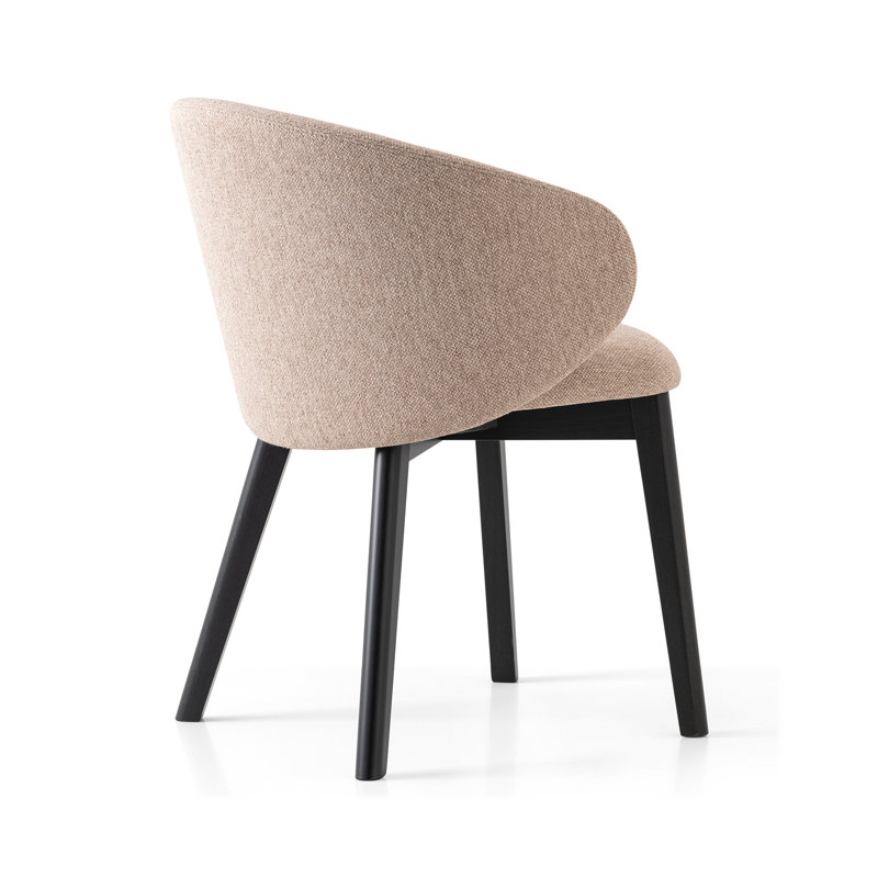 Tuka Upholstered Armchair with Wooden Frame, Graphite, Taupe