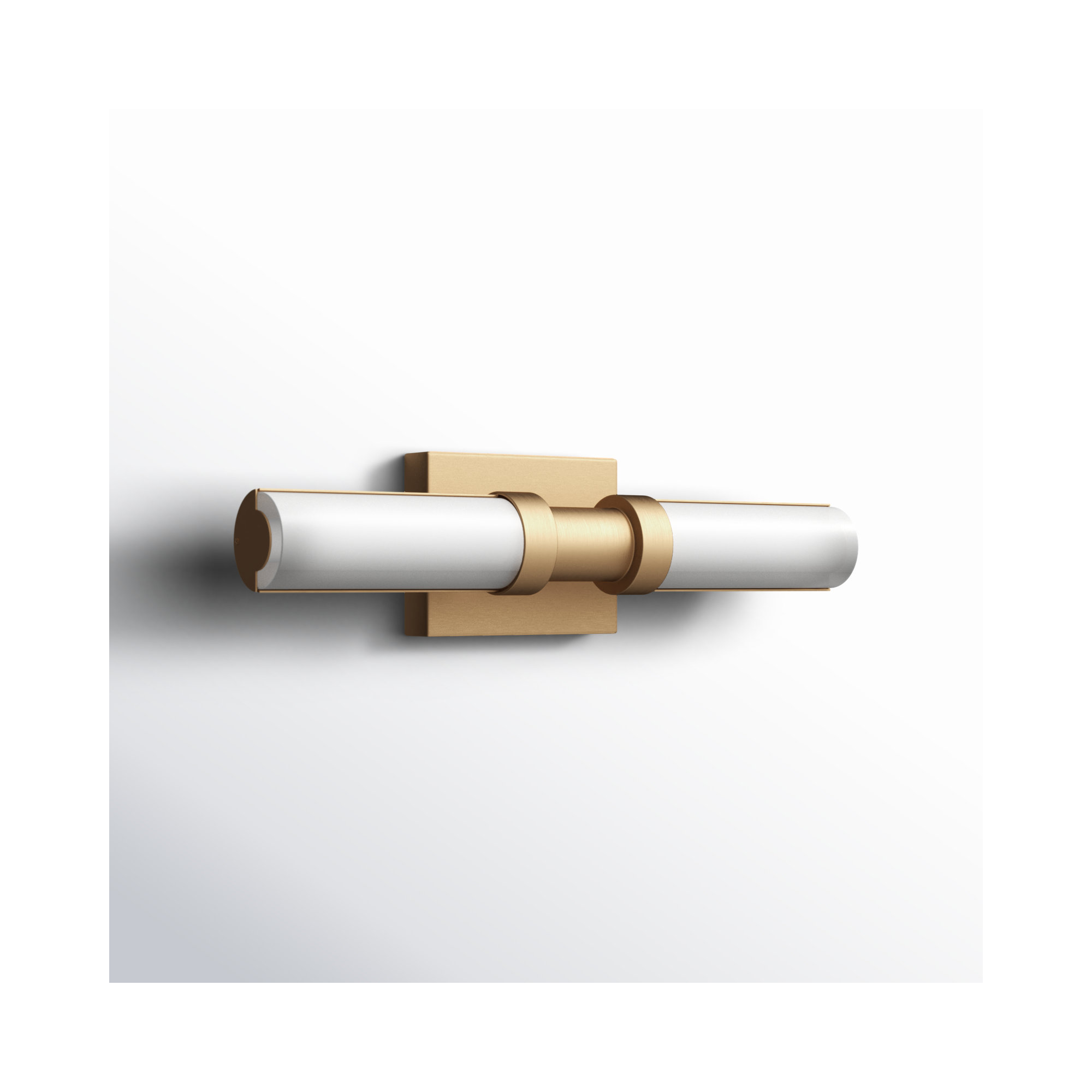 Kelan Single Frosted Dimmable LED Vanity Light, Satin Brass, 18"H x 4.75"W x 4.5"D, 15W