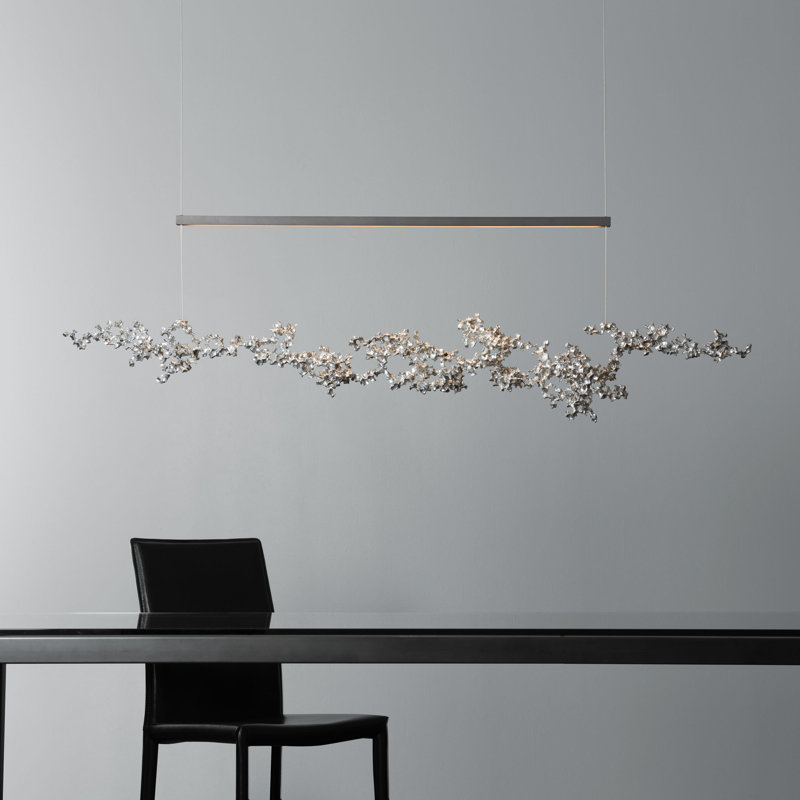 Coral 1 - Light Kitchen Island Linear LED Pendant, White, Soft Gold