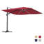 Parasol de patio en porte-à-faux carré 11 pi avec lumière DEL rouge 11 pi-969438342