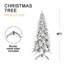 Arbre de Noël floqué en PE / PVC avec pommes de pin naturelles - pointes, conception peu encombrante, branches articulées, support en métal stable, aspect enneigé réaliste-193332367