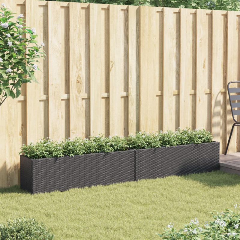 Planter Box, 32cm H x 105cm W x 30cm D, Black