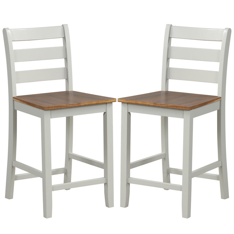 Bar Chairs  Wooden Counter Height Chair With Footrest  Rubber Wood Crossbars & Acacia Wood Legs  Rustic Armless Bar Stool For Kitchen Island  Pub & Restaurant