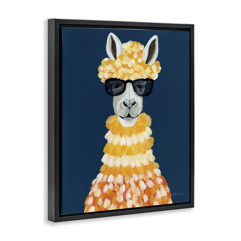  Art mural sur toile flottante Fashionista Alpaca, H 31 po x l 25 po, Cadre flottant noir de jais