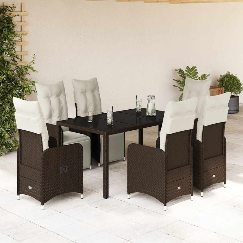  Bistro Set Brown, Cream White