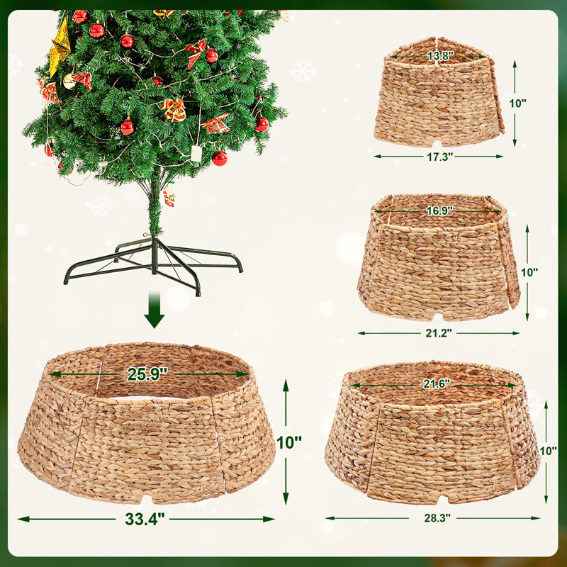 Rattan Tree Collar, 10" H x 33.4" W x 33.4" D