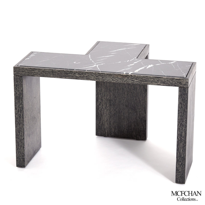 T-Rex Flex Modular Table in Black Cerused Oak and Marble