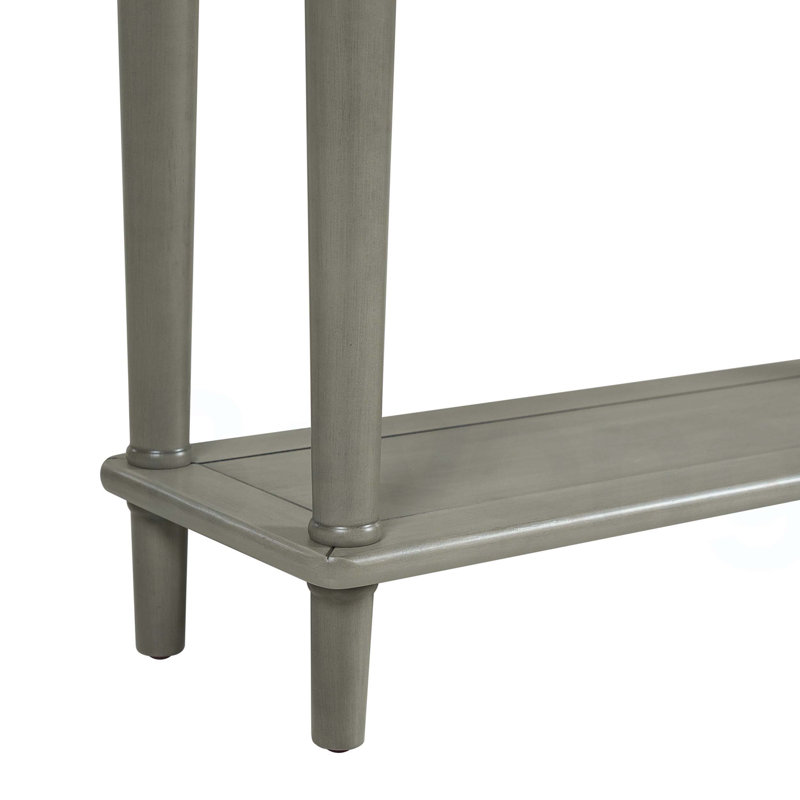 Table de hall d'entrée rétro gris avec 4 tiroirs et tablette ouverte pour un rangement polyvalent et un décor élégant
