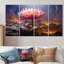 Nénuphar rose dans un paysage magique - ensemble d'art mural lotus 4 pièces-471945069